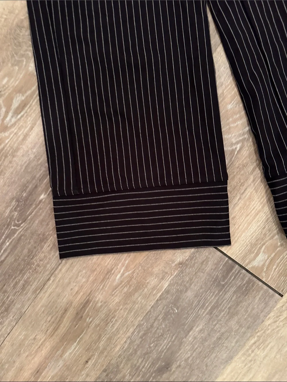 balera Black Pinstripe Dance Set with White Collar